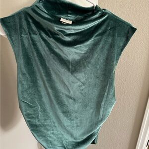 Emerald Green Velvet Sleeveless Top